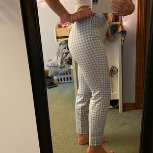 Plaid blue and white pants